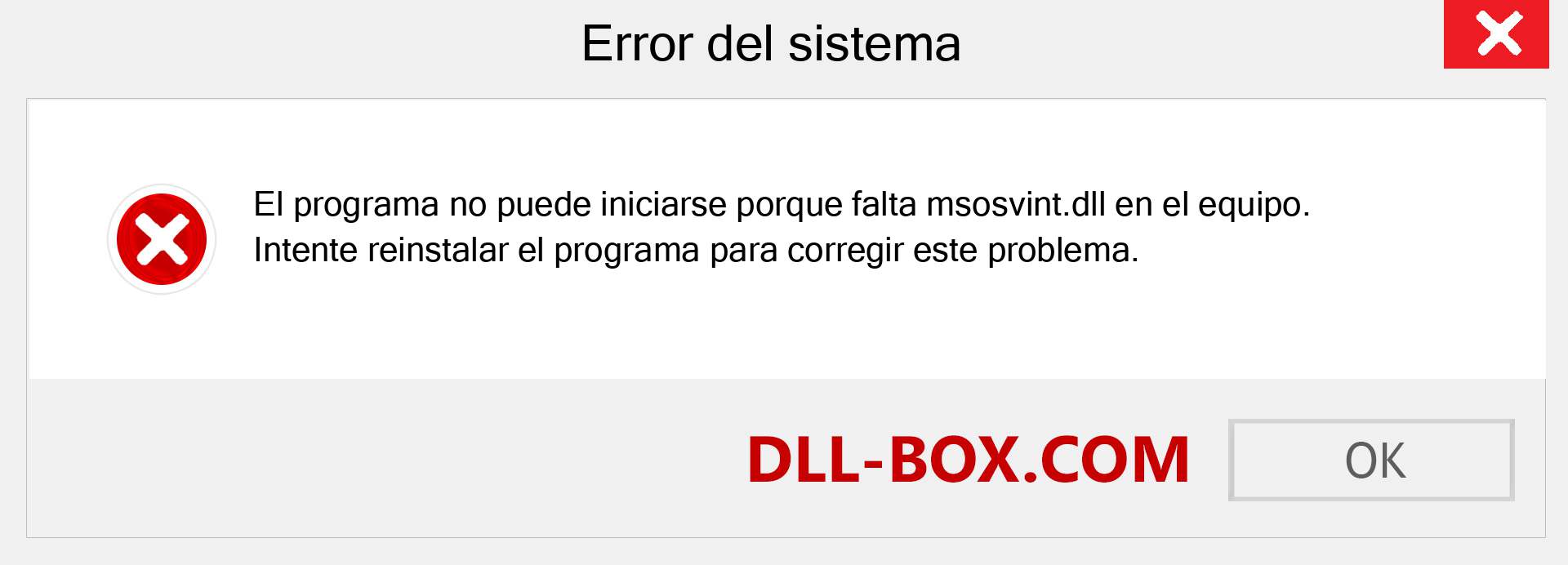 ¿Falta el archivo msosvint.dll ?. Descargar para Windows 7, 8, 10 - Corregir msosvint dll Missing Error en Windows, fotos, imágenes